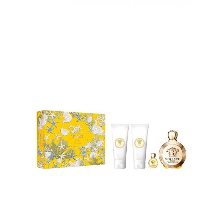 Versace Eros Pour Femme EDP Spring Set 25 (100 ML + Shower Gel 100 ML + BL100 ML + GWP 5 ML)
